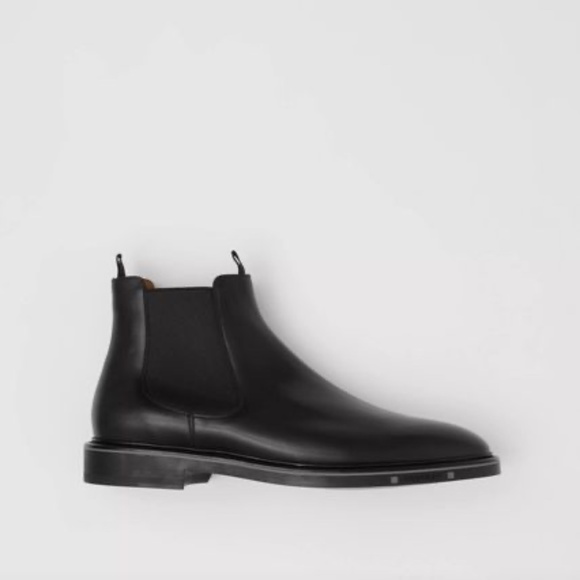Burberry | Street Style Plain Leather Logo Boots - Size 42 - Picture 1 of 7